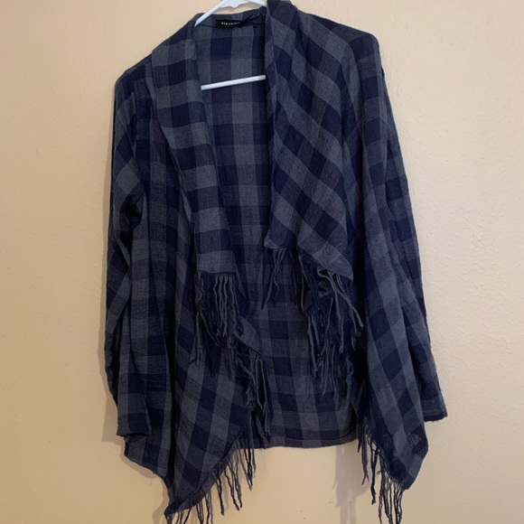 Plaid fringe cardigan - Picture 4 of 8